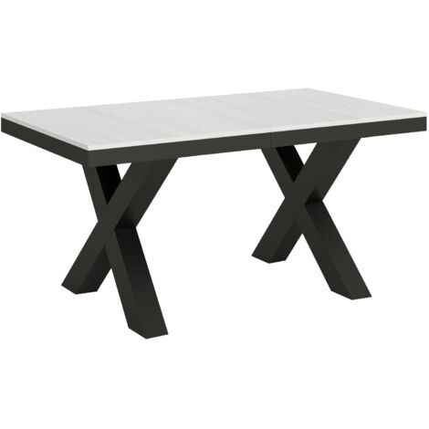 Tavolo "Andria" allungabile in legno per sala da pranzo -Allungabile fino a 264 cm / Bianco Frassino (1/5)