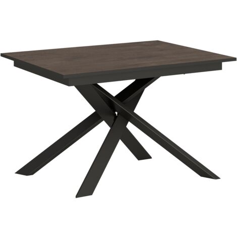 Tavolo "Varese" allungabile in legno per sala da pranzo -90 x 120 + 60 cm / Noce (1/5)