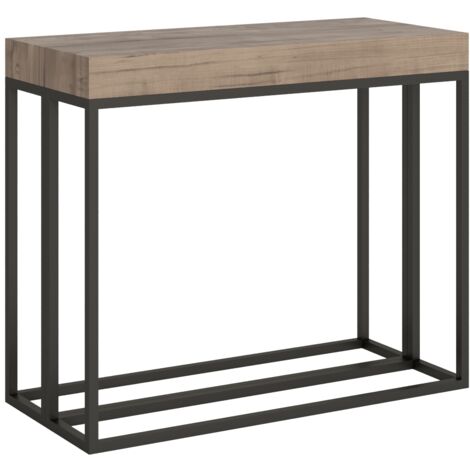 Consolle allungabile 90x40/196 cm Epoca Small Premium Quercia Natura telaio Antracite (1/4)