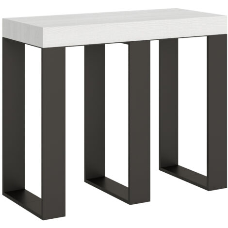 Consolle allungabile 90x40/300 cm Sintesi Bianco Frassino telaio Antracite (1/5)