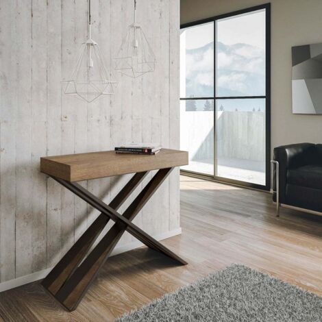Consolle allungabile 90x40/300 cm Diago Noce telaio Antracite