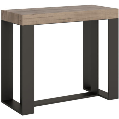 Consolle allungabile 90x40/196 cm Futura Small Quercia Natura telaio Antracite (1/5)