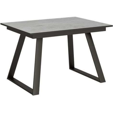 Tavolo allungabile 90x120/180 cm Bernadette Cemento telaio Antracite (1/5)