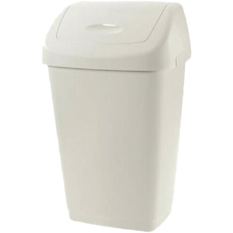Bidone "Grace" per immondizia con coperchio basculante -Panna / 25 lt - 32.5 x 25.5 x h 52 cm