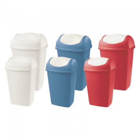 Bidone "Grace" per immondizia con coperchio basculante -Panna / 25 lt - 32.5 x 25.5 x h 52 cm