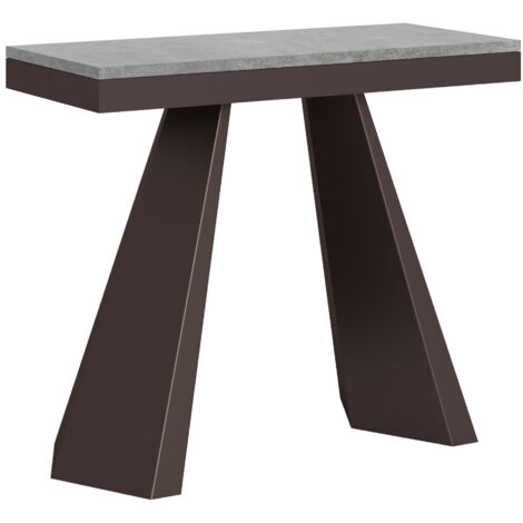 Consolle allungabile - DIAMANTE - Bordo: Antracite - Dimensioni: 90x40/300 - Colore: Cemento (1/5)