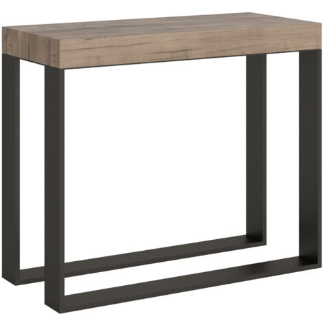 Consolle allungabile 90x40/196 cm Elettra Small Quercia Natura telaio Antracite (1/5)