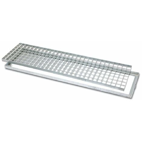 Griglia rettangolare pedonabile con telaio in acciaio zincato -40 x 100 cm