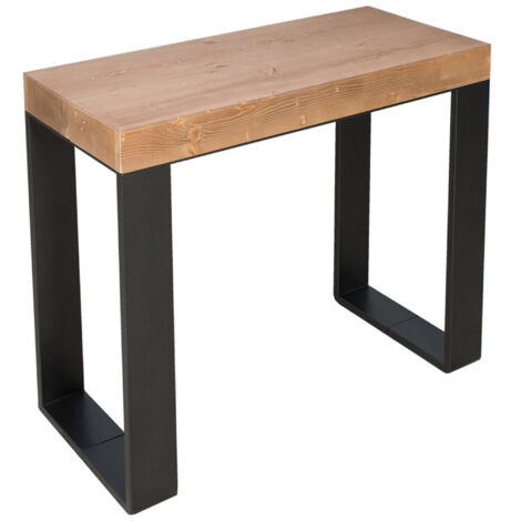 Consolle 90x40 cm allungabile a 196 cm TECNO SMALL Abete Tinto telaio Antracite (1/5)