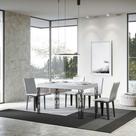 Tavolo allungabile 90x130/234 cm Ghibli Bianco Frassino telaio Antracite (1/5)