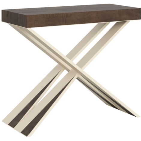 Consolle allungabile 90x40/196 cm Diago Small Noce telaio Bianco