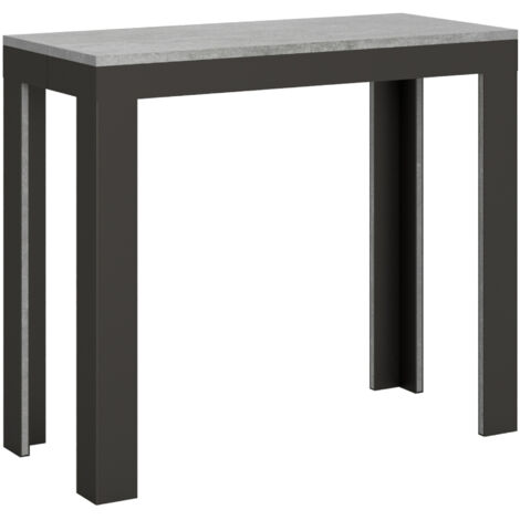 Tavolo consolle "Rimini" allungabile in legno per sala da pranzo -Allungabile fino a 196 cm / Evolution / Cemento (1/5)