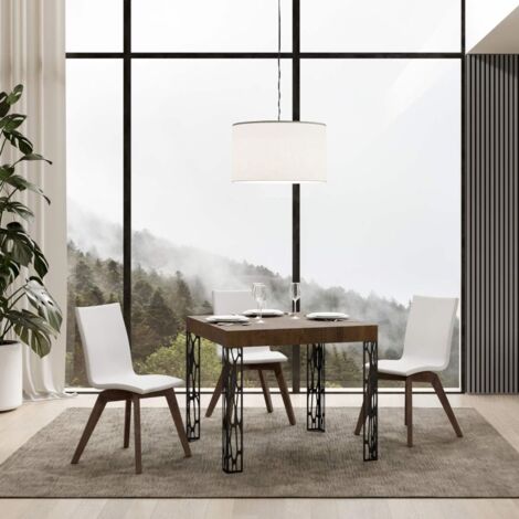 Tavolo allungabile 90x90/246 cm Ghibli Noce telaio Antracite (1/5)