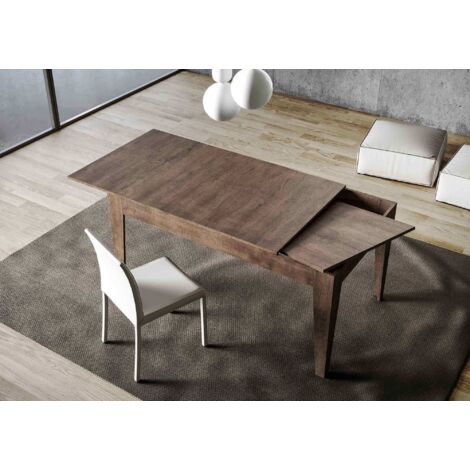 Tavolo "Lecco" allungabile in legno per sala da pranzo -Allungabile fino a 220 cm / Noce (1/5)