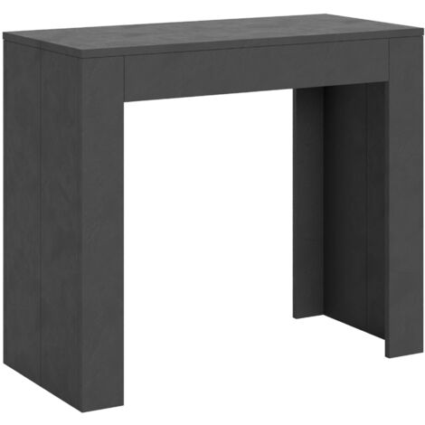 Tavolo consolle "Ferrara" allungabile in legno per sala da pranzo -Allungabile fino a 198 cm / Antracite (1/5)