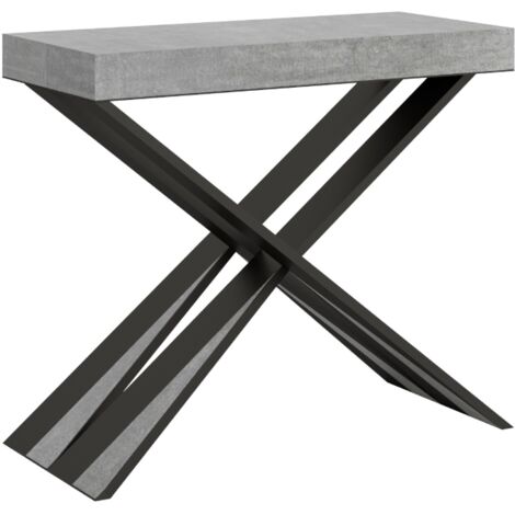 Consolle allungabile 90x40/196 cm Diago Small Premium Cemento telaio Antracite