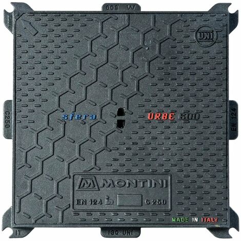 Chiusino botola in ghisa sferoidale "C250" a forma quadra -40 x 40 cm - 12 Kg