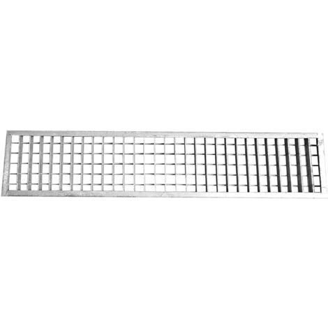 Griglia in ferro zincato a caldo bordata a "C" per canalette -25 x 100 x h 2.5 cm