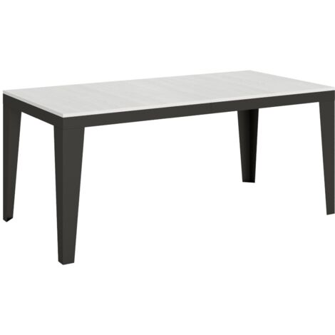 Tavolo "Udine" allungabile in legno per sala da pranzo -Allungabile fino a 180 cm / Bianco Frassino (1/5)
