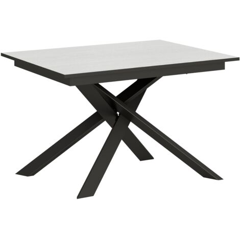 Tavolo "Varese" allungabile in legno per sala da pranzo -90 x 120 + 60 cm / Bianco Frassino (1/5)