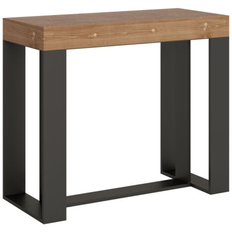 Tavolo consolle "Catania" allungabile in legno per sala da pranzo -Allungabile fino a 196 cm / Classic / Abete Natura (1/5)