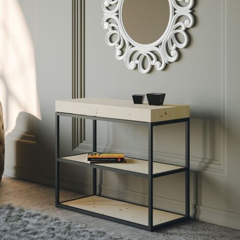 Tavolo consolle "Modena" allungabile in legno per sala da pranzo -Allungabile fino a 196 cm / Classic / Abete Natura (1/5)