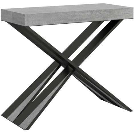 Consolle allungabile 90x40/196 cm Diago Small Cemento telaio Antracite