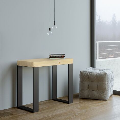 Tavolo consolle "Genova" allungabile in legno per sala da pranzo -Allungabile fino a 300 cm / Classic / Abete Natura (1/5)