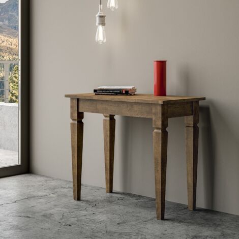 Tavolo consolle "Salerno" allungabile in legno per sala da pranzo -Allungabile fino a 204 cm / Noce (1/5)