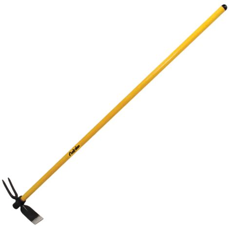 Zappino quadrato bidente strumento agricolo per lavorare il terreno in acciaio forgiato -Con manico in legno mix 130 cm