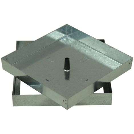 Sigillo chiusino portapavimento zincato completo di telaio -23 x 23 cm - luce 19 x 19 cm