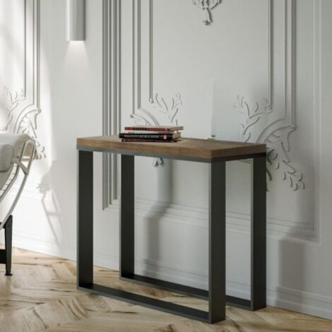 Tavolo consolle "Trieste" allungabile in legno per sala da pranzo -Bianco Frassino (1/5)