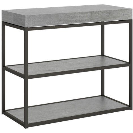 Consolle allungabile 90x40/196 cm Plano Small Premium Cemento telaio Antracite (1/4)