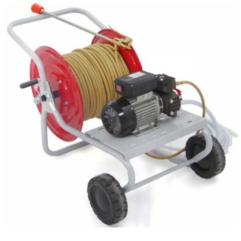 Motopompa irroratrice con motore 4T e carrello avvolgitubo a benzina -2.3 HP
