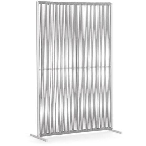Separè paravento "Paxson", con struttura in alluminio e intreccio in corda, per esterno -Sierra / 120 x h 180 cm