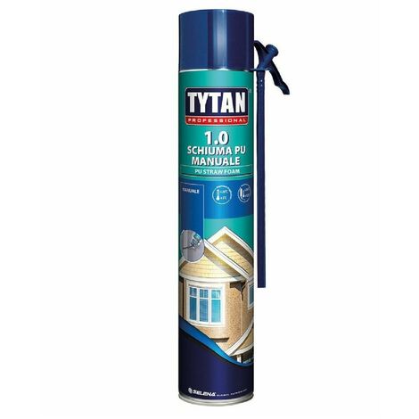 Schiuma poliuretanica "Tytan" multiuso 750 ml per coibentazioni e sigillature -Manuale / 12 Pezzi