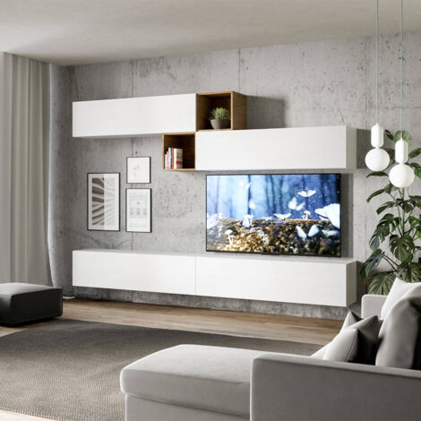 Parete attrezzata per soggiorno porta TV con ripiani per arredamento camere ed interni 308 cm (1/5)