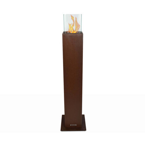 Divina Fire Camino a Bioetanolo da Giardino Capri - Ruggine - H110 cm