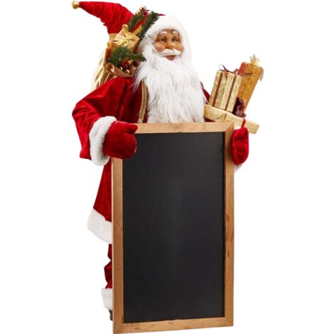 Statuetta di Babbo Natale con lavagna e regali, colore rosso, decorazione per esterno -45 cm (1/4)
