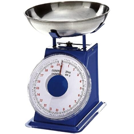Bilancia meccanica da cucina, colore bianco, adatta per pesature in ambito  casalingo -20 kg