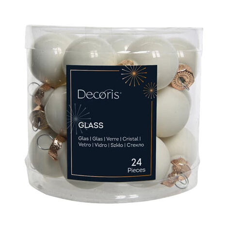 Pallina di Natale sfera in vetro con perline 8 cm H&S Collection