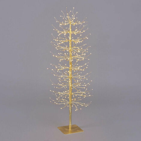 Magie di Natale Albero luminoso Faggio con rami a microled luce calda da interno ed esterno (Oro, 120 cm