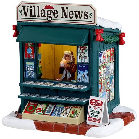 Decorazione "Giornata di buone notizie" per Villaggio di Natale e presepe, in Resina da h 11,5 cm (1/5)