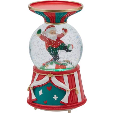 Sfera di vetro scena "Circo natalizio" con luci a led e musica, 19 cm (1/3)