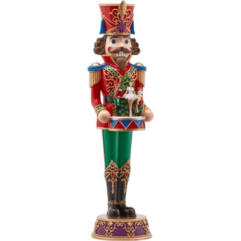Soldatino schiaccianoci natalizio Multicolor a LED, h 90 cm -Carillon Ballerine (1/5)