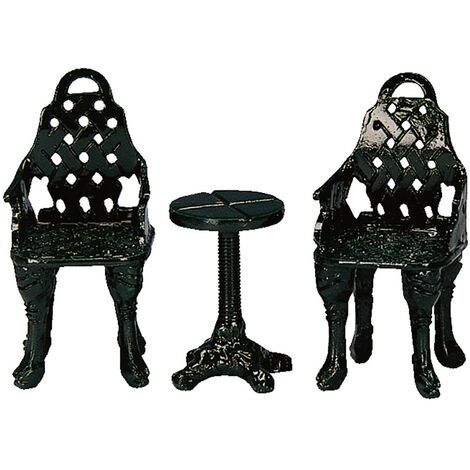 Decorazione "Set di gruppi di patio di 3" per Villaggio di Natale e presepe, in Metallo da h 2 cm (1/3)