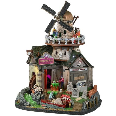 Decorazione "Birrificio per la pietra tombale" per Villaggio di Natale e presepe, in Resina da h 21 cm (1/4)