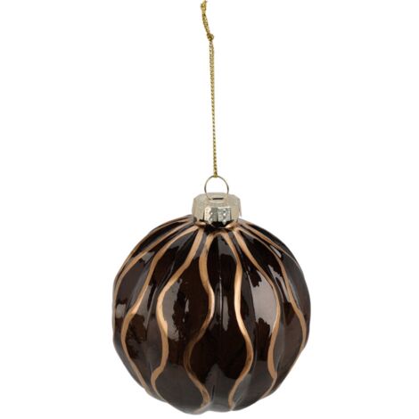 Palline per albero di Natale decorato, in Vetro con Onde, da Ø 80 mm, 12 pezzi (1/3)