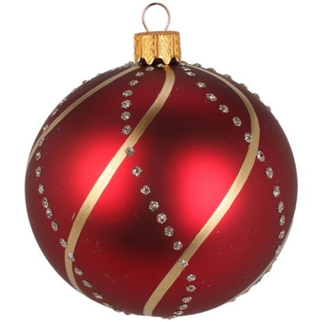 MC Set di 12 eleganti palline di Natale in vetro, da 6 cm di diametro, bellissime decorazioni per l'albero di Natale, di colore oro