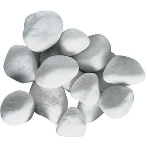 Ciottoli marmo bianco Carrara, sassi decorativi per giardini, sacco da 25 kg -16-26 mm